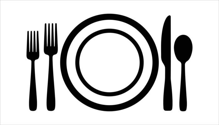 Minimalistic Dining Icon with Cutlery