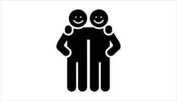 Best Friends Smiling Human Figures Hugging in Unity and Bonding Concept vector
