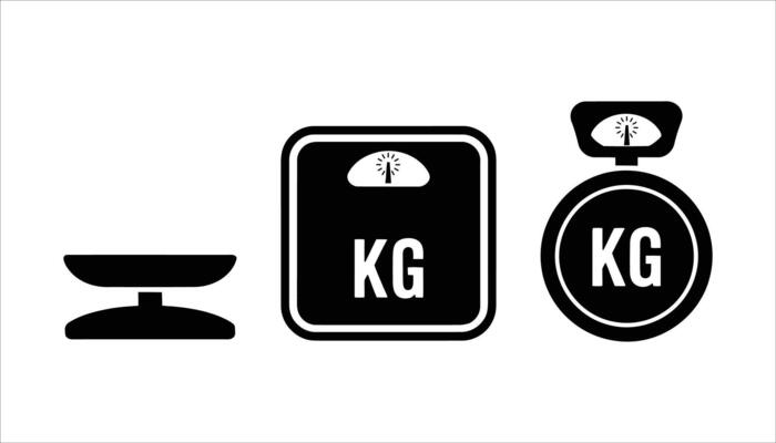 Set of Weight Scales with Kilogram Label, Black and White