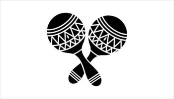 Maracas Icon with Geometric Patterns Design vector
