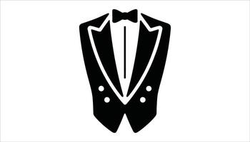 Tuxedo with Bow Tie Formal Wear Icon vector
