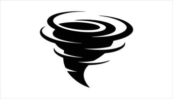 Black Tornado Icon Design for Weather Alerts and Emergency Warning vector