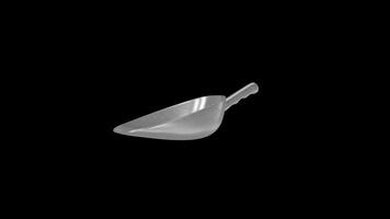 Metal Scoop Rotating on a Transparent Background. Seamless Loop. 4K video