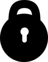 Round Security closed Lock padlock Black Icon Flat Graphic Design. Perfect for security presentation or website and application vector