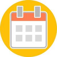 Calendar or appointment schedule flat soft color simple cartoon cute line icon for apps and websites vector