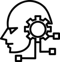 Artificial Inteligence ai robot engine. Fit for technology education. vector