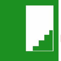 Emergency Exit Door and Stair symbol green icon Suitable for use as a signboard in a building or apartment vector