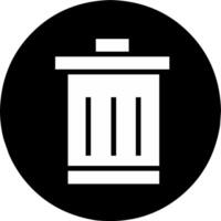 trash bin can black circle icon. Perfect for symbol of delete file or you can use for recycling campaign. vector