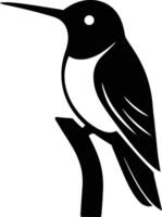 Bird in mid flight with flower, Elegant silhouette of bird with bloom vector