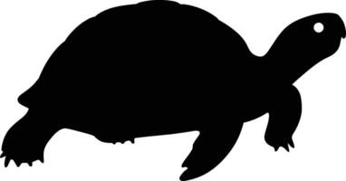 Simple Silhouette of a Turtle, Clean Minimal Turtle Silhouette vector