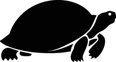 Simple Silhouette of a Turtle, Classic Turtle Shape for Design vector