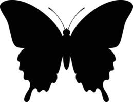 Elegant Black Silhouette of a Butterfly, Sophisticated Butterfly Silhouette in Black vector