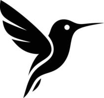 stylized flying hummingbird illustration, abstract bird in motion vector