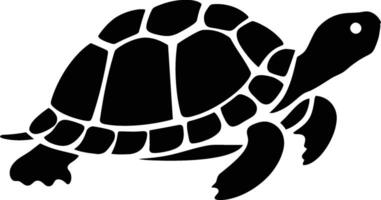 Simple Silhouette of a Turtle, Turtle Graphic in Flat Silhouette Style vector