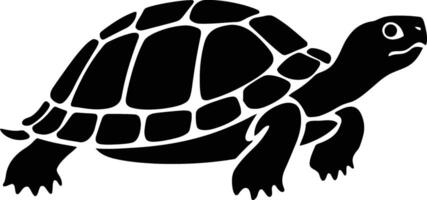Simple Silhouette of a Turtle, Elegant Flat Turtle Icon Design vector