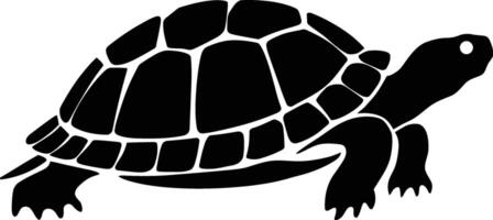 Simple Silhouette of a Turtle, Turtle Illustration in Monochrome Style vector