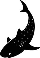 Silhouette of a Whale Shark in a Simple Style, Minimal Whale Shark Illustration vector
