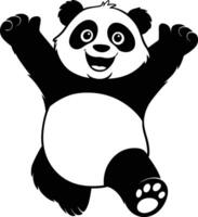 Joyful Panda Cartoon with Open Arms, Smiling Panda Mascot Character vector