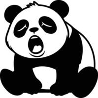 Cute Panda with Open Mouth Art, Cartoon Panda Face for Kids vector