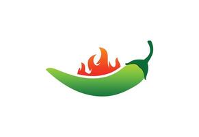 Modern Green Spicy Chilis logo design, design Template vector