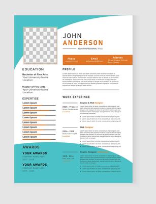 Modern and Professional Resume CV Template Editable Design for Job Applications