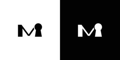 simple and unique M key logo design vector