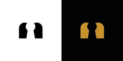 Simple and unique The initial M key logo design vector