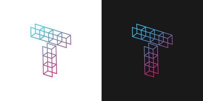Modern and sophisticated T initials logo design vector