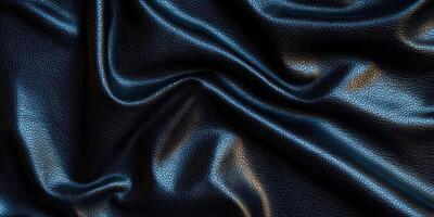 A black leather fabric with a shiny surface photo
