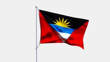3D render of barbuda flag isolated on white background, waving flag of barbuda photo