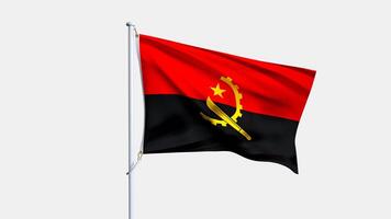 3D render of angola flag isolated on white background, waving flag of angola photo