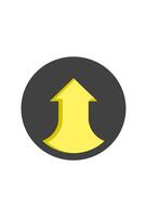 An arrow pointing up in a flat design vector