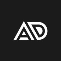 Modern AD monogram logo template vector