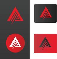 Abstract red triangle monogram logo with letters A and P vector