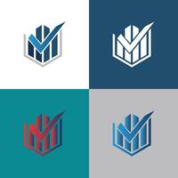 Abstract Checkmark and Bar Graph Logo vector