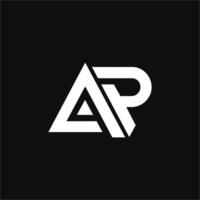 Modern AP monogram logo template vector