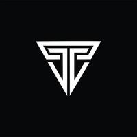 Modern TF monogram logo design vector