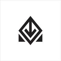 Abstract geometric monogram logo with diamond and arrow elements vector