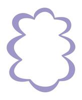Violet wavy frame or border isolated on white background. Curved line, wavy edge. Frame with irregularities. Empty space for text and pictures. vector