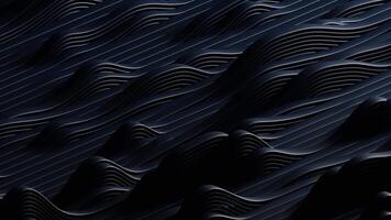 Seamless looping 3d render abstract wave animation in dark blue color video
