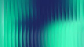 Glass green ribbed texture background with vertical fluted gradient pattern and abstract 3D lines in blue light design vector