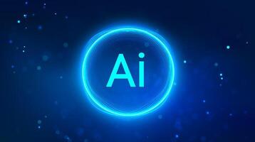 Ai technology background blue. Artificial intelligence Futuristic background. Data concept in and Robotics. vector