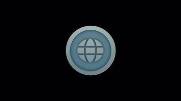 Global Connection Icon Loop - 3D Animation for Travel and Education video