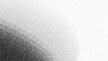Noise gradient grain background with abstract black and white effect. Paint brush dots and shapes on grainy sand paper. Wavy spray grunge with circles and vintage splatter fluid. vector
