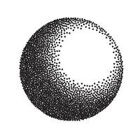 Retro 3d stipple sphere. Gradient circle background. vector