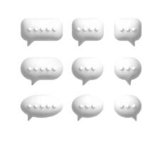 3d speech chat balloon isolated on white. Talk message icon for text, white dialogue or conversation comment cloud. vector