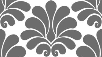 Elegant seamless gray floral pattern with ornamental baroque-inspired design on a white background. Damask pattern seamless wallpaper. Seamless ornament in the baroque style. Damask flower vector