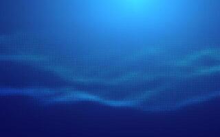 Blue Futuristic Tech Background with Digital Grid, Blockchain Elements. Fintech Cryptocurrency, Bitcoin, Data Flow and Geometric Mosaic Design. vector