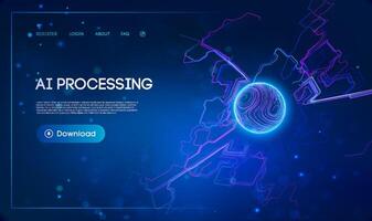 Ai automation and process optimization. Business Ai data mining concept. Machine learning and data analysis technology background. vector