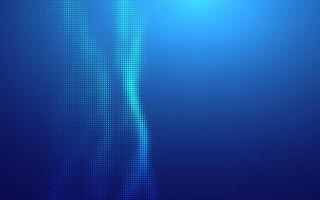 Blue Futuristic Tech with Digital Grid, Blockchain Elements. Fintech Cryptocurrency, Bitcoin, Data Flow and Geometric Mosaic Design. vector